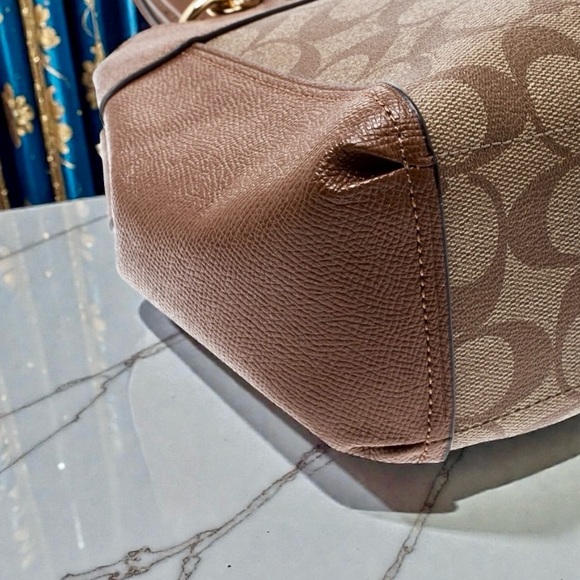 COACH Mini Brooke Tan/Khaki Carryall Satchel - Picture 6 of 10